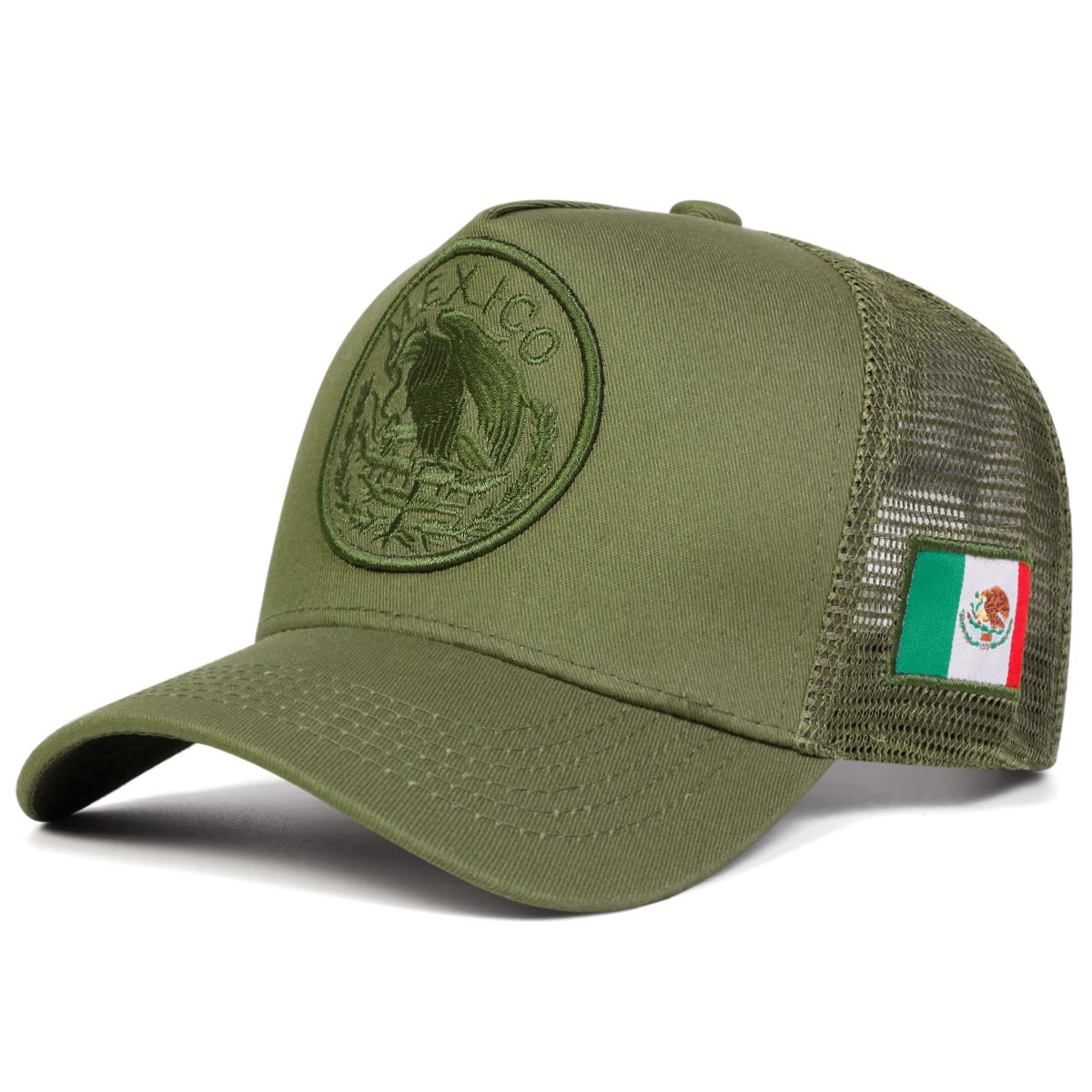Unisex Mexican Flag Embroidery Baseball Net Caps Adjustable Casual Season Hats