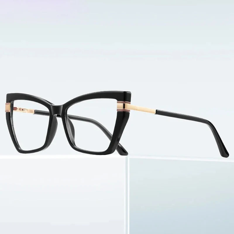 JNPCXI New TR90 Cat Eye Anti Blue Light Reading Glasses Women Trendy Gradient Color Myopia Prescription Photochromic Eyeglasses