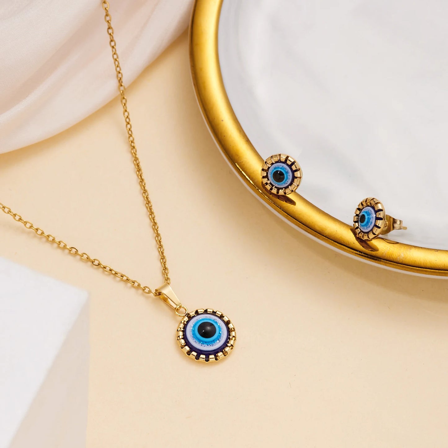 Zircon Evil Eye Necklace for Women Gold Color Choker Chain Turkish Blue Eyes Pendant Necklace Lucky Jewelry Gift collier femme