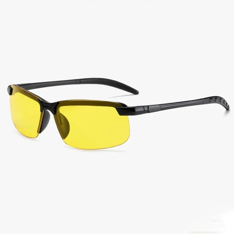 8 Pairs of Night Vision Goggles Unisex Half Frame Driving Goggles Anti Glare Yellow Filter Anti Glare for Night Driving