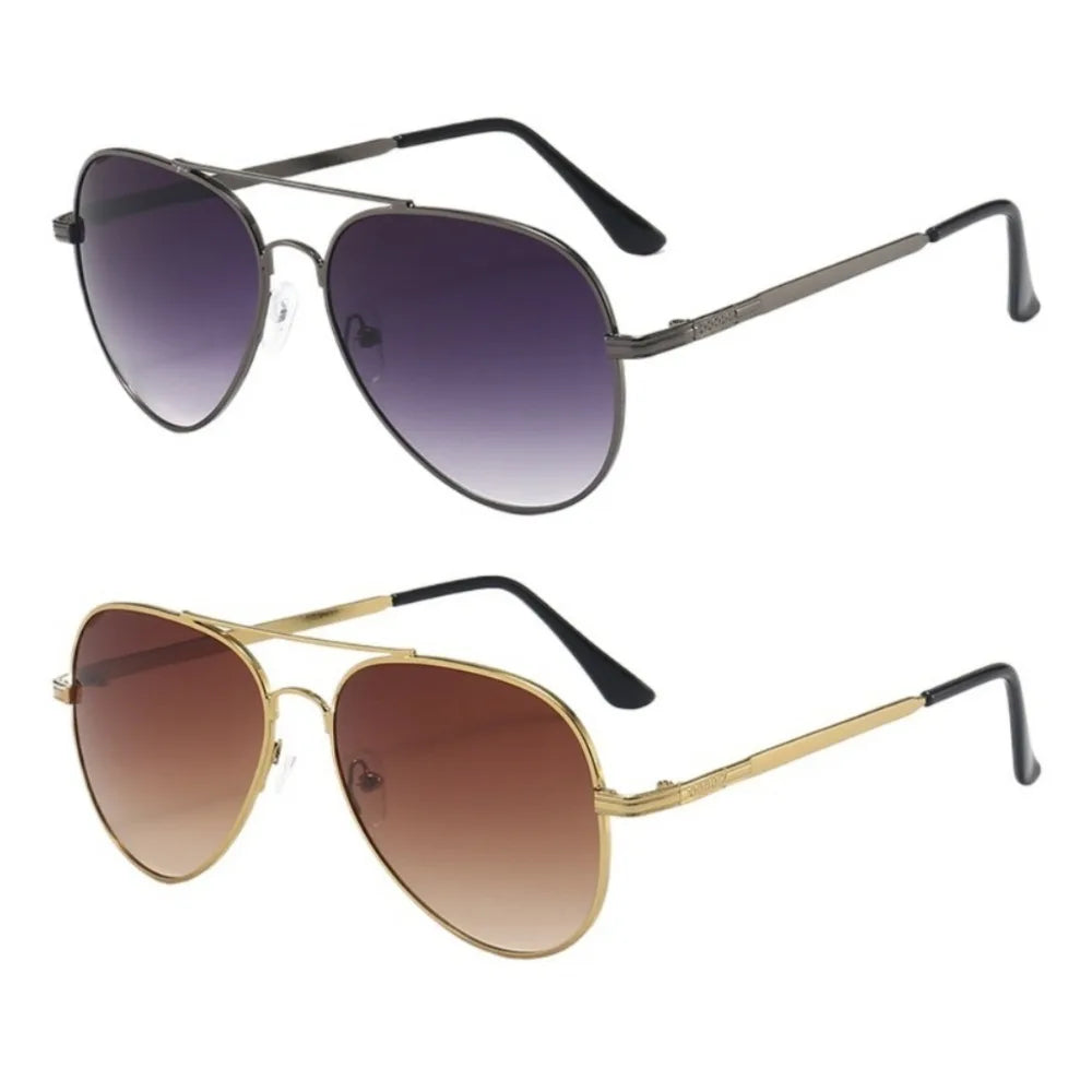 2PCS Driving Sun Glasses for Men Women Classic Aviator Sunglasses UV Lens Retro Sunglasses