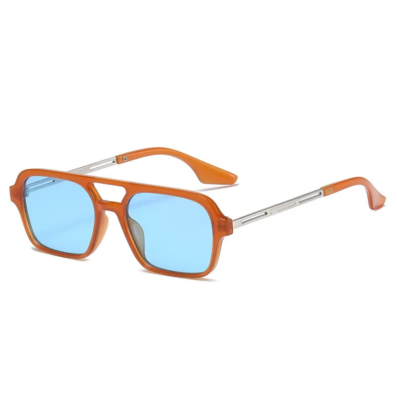 JNPCXI Quality Fashion Double Bridges Women Square Sunglasses Fashion Men Ocean Film Shades UV400 Trending Sun Glasses