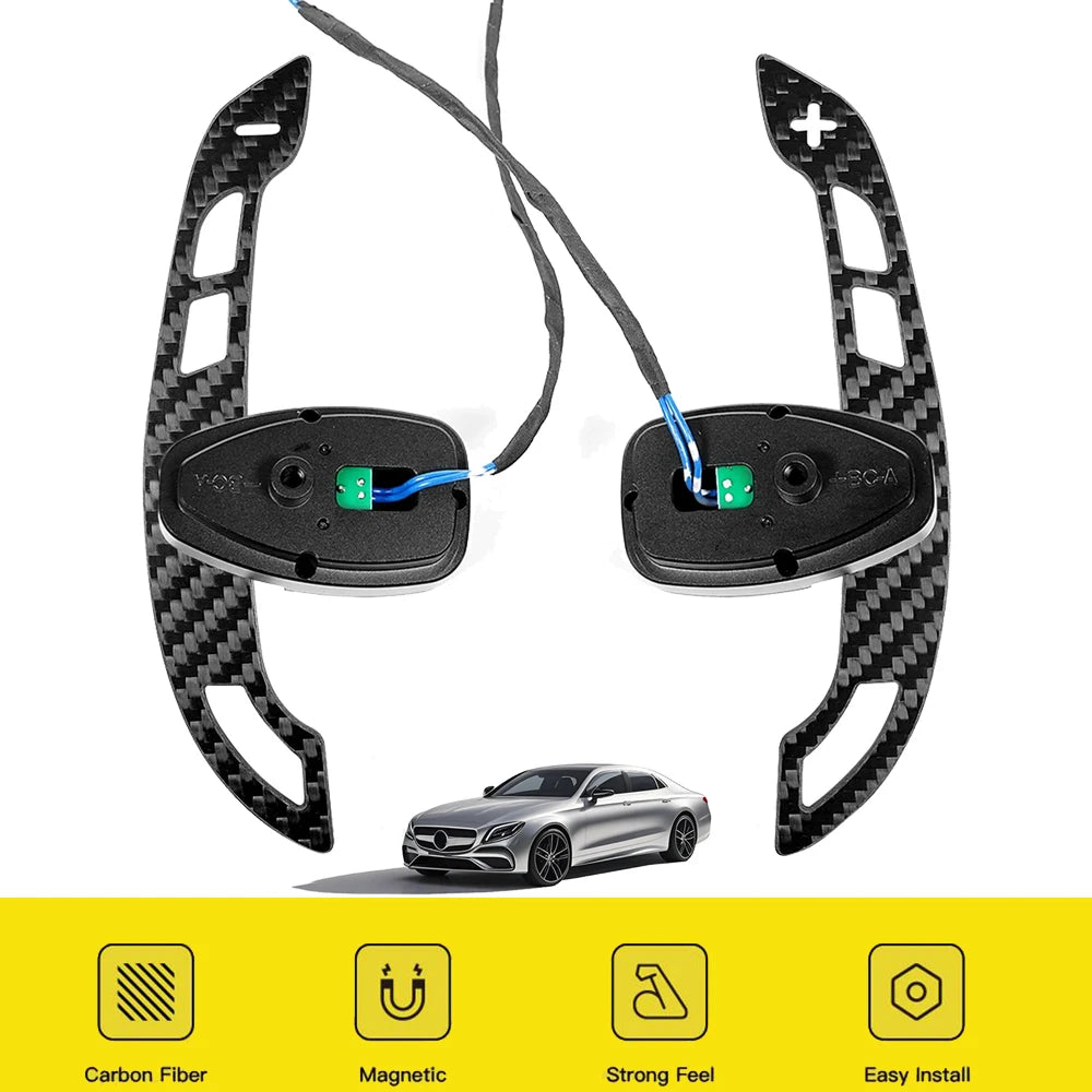 Magnetic Paddle Shifters Carbon Fiber Aluminum Alloy For Mercedes-Benz A Class W176 C W204 E W212 CLA C117 SLK 2011-2013