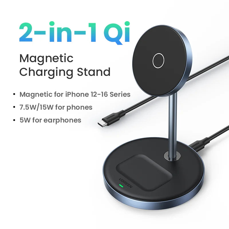 Qi2 25W Magnetic Wireless Charger Stand Holder iPhone 16 15 Pro Max/AirPods