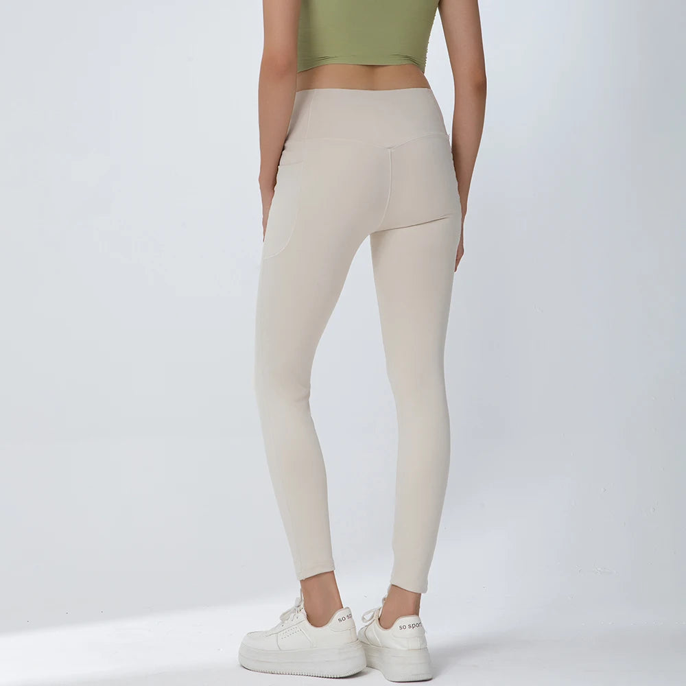 Women's High - Waist Yoga Pants with Pocket, Stretchable, Quick - Dry, for Fitness, Running, Pilates, Multiple Colors