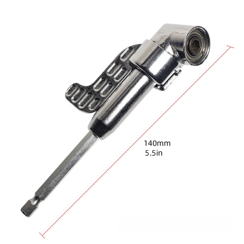 105 Degrees 1/4\ Extension Hex Drill Bit Adjustable Hex Bit Angle Driver Screwdriver Socket Holder Adaptor Tools, L / XL