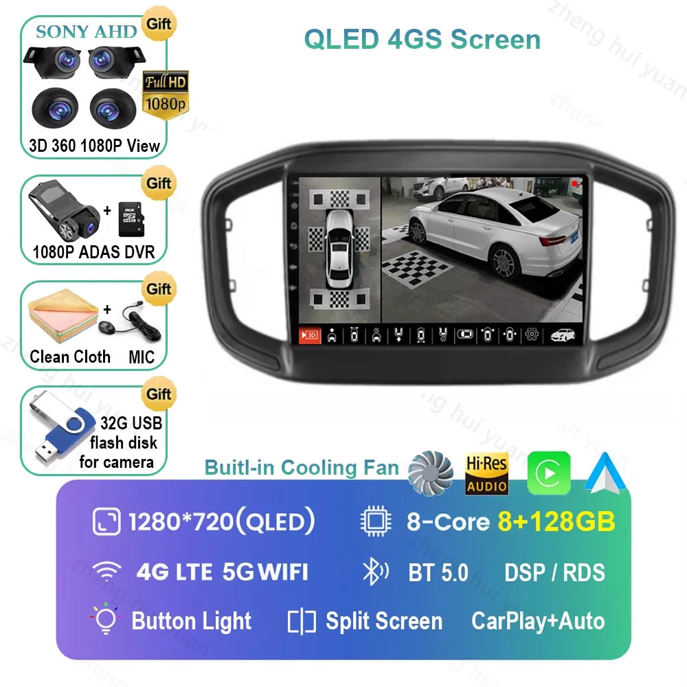 Android 16 CarPlay Auto Car Radio Multimedia navigation video Autoradio Stereo For Fiat Strada 2020 - 2022
