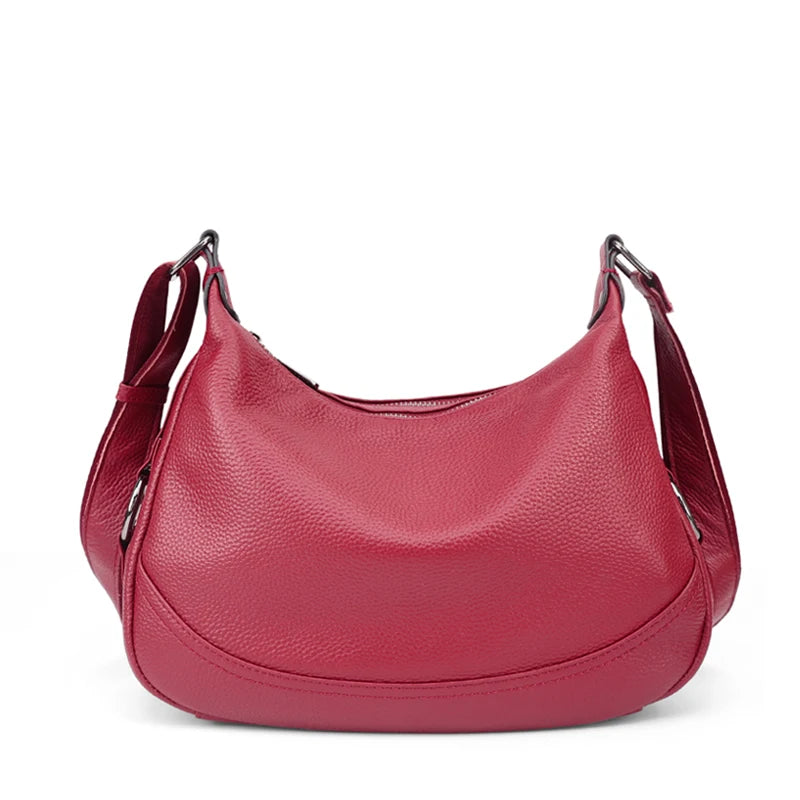 Women Genuine Leather Simple Solid Color Mini Crossbody Bag Lightweight Small Phone Shoulder Bag Luxury Designer Messenger Bag
