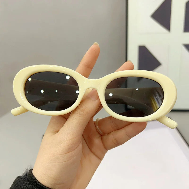 Fashion Small Frame Oval Sunglasses Retro Shading Sun Glasses for Women/Men