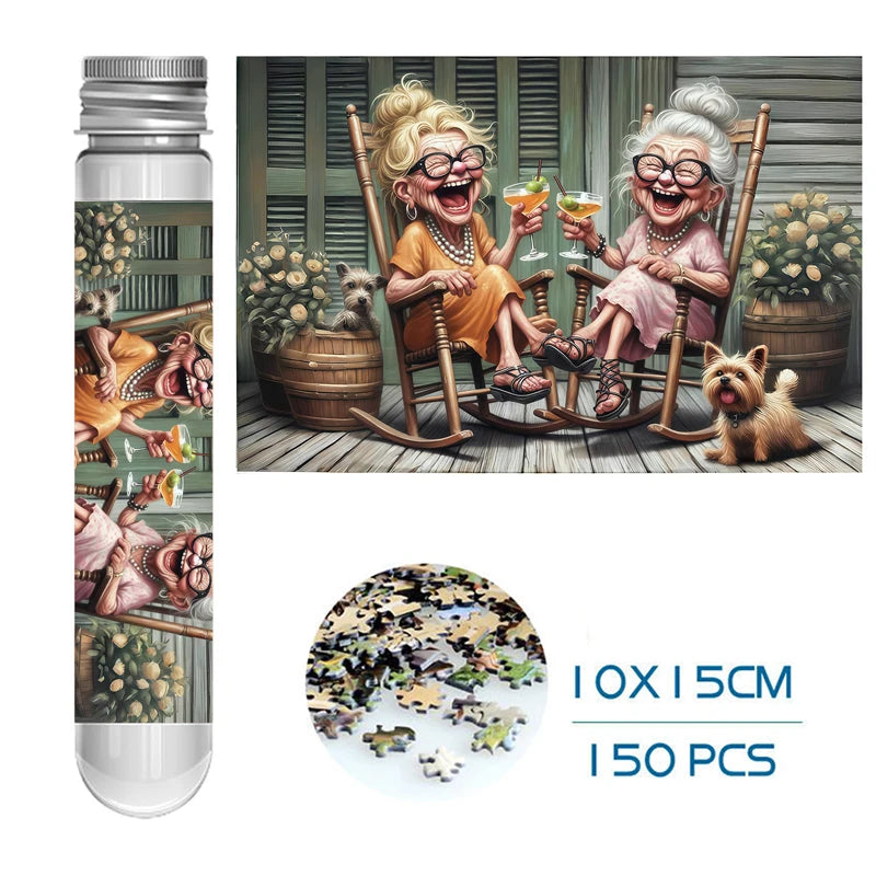 150-Piece Mini Jigsaw Puzzles 10x15cm - Animals, Landscapes & Cartoon Designs for Adults, Family Fun Activity Travel  Gift