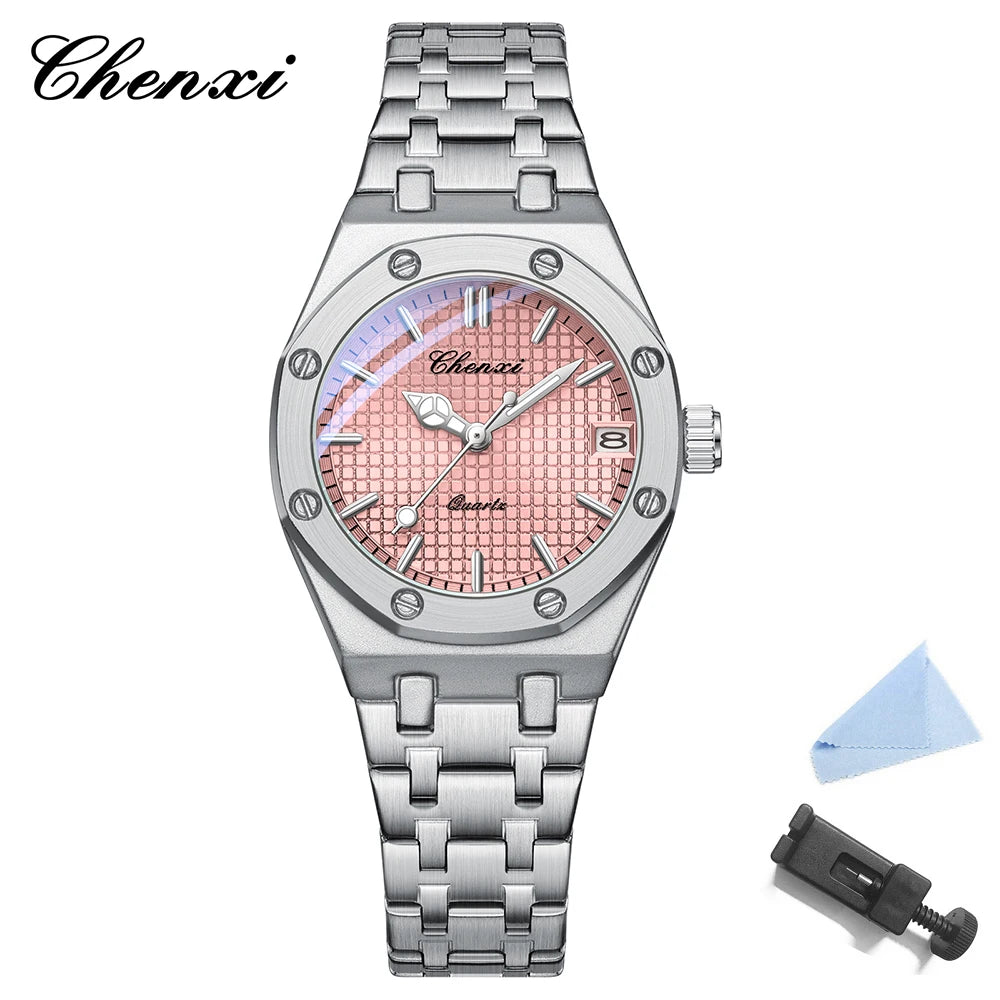 Original Brands Womens Watch Stainless Steel Quartz Watches Quality Fashion Simple Lady Wristwatch