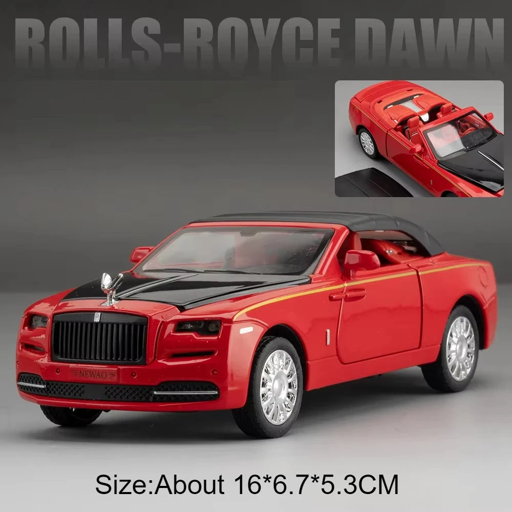 1:32 Rolls-Royce Cullinan Dawn Model Toy Diecast Alloy Car Sound Light Pull Back Doors Opened Miniature Cars Simulation Ornament