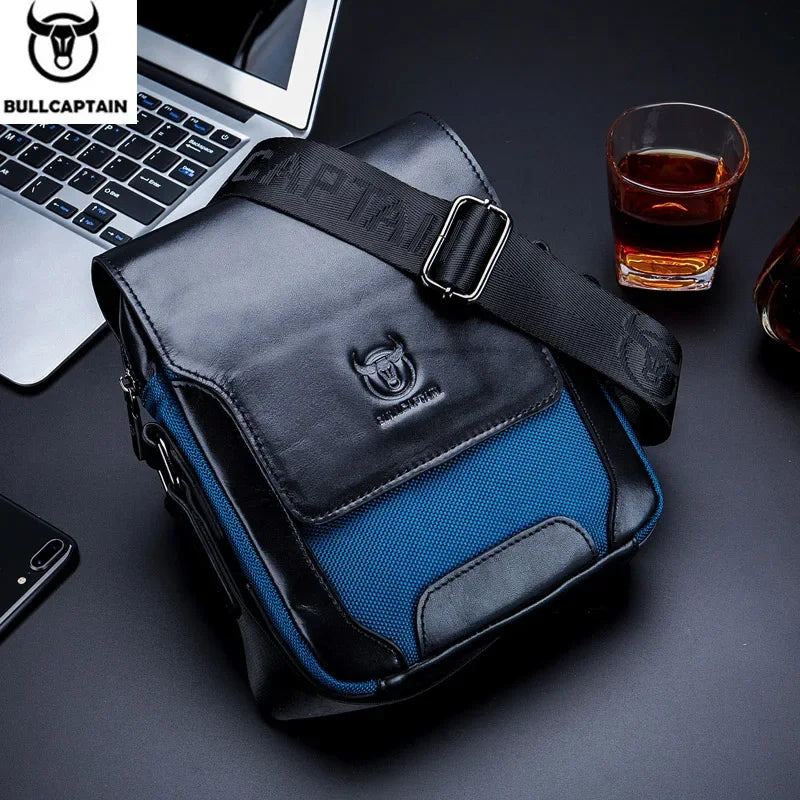 BULLCAPTAIN Man Messenger Bag Men Genuine Leather Shoulder Bags Business Crossbody Casual Bag Famous Brand Male Handbag Bags