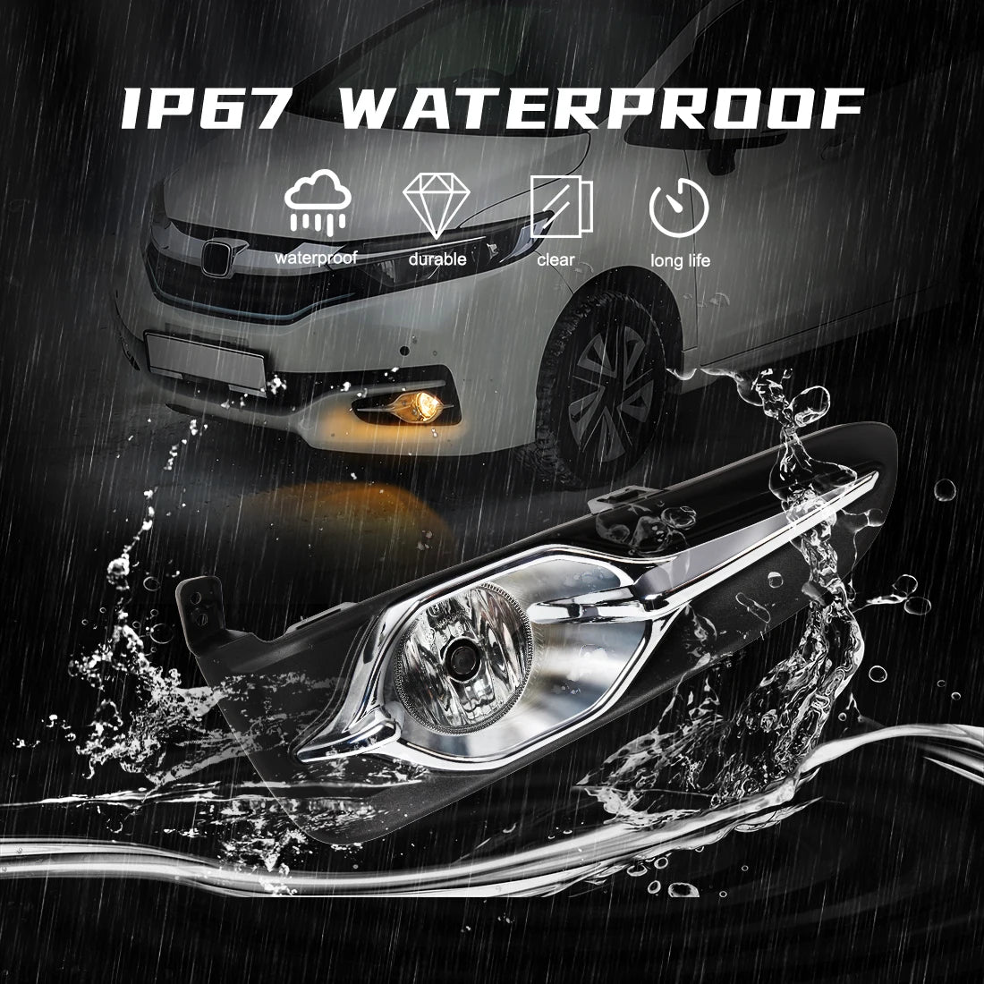 2PCS Fog Lamps For 2017 2018 Honda Fit Jazz Shuttle Halogen Car Front Bumper Daylight Daytime Running Lights DRL Car Accessories