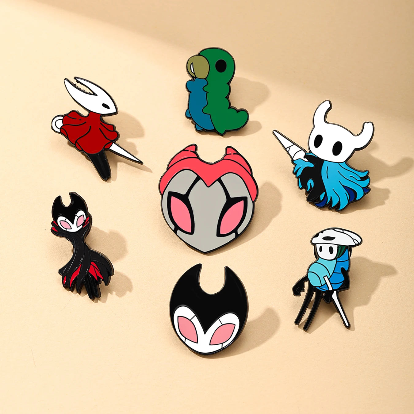 7pcs Enameled Brooches Metal Badges Cute Jewelry Set for Bag Clothing Backpack Accessorizing Ideal Gift