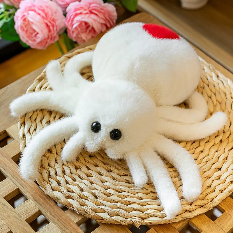 25cm Simulation Animals Realistic Color Spide Plush Toy Soft Stuffed Animal Cartoon Little Spider  Plushi Doll for Kid Xmas Gift