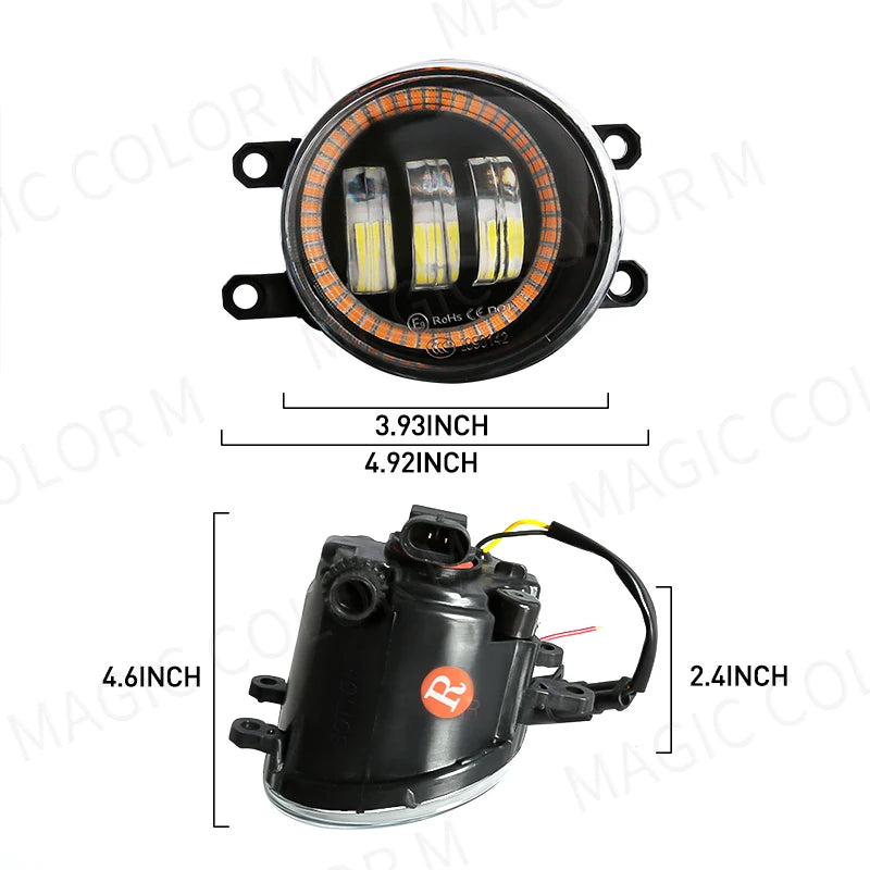 Angel Eye Fog Light For Toyota Highlander Kluger Avalon Prius C-HR CHR Estima 4Runner Car LED DRL Daytime Running Lamp 12V 2Pcs