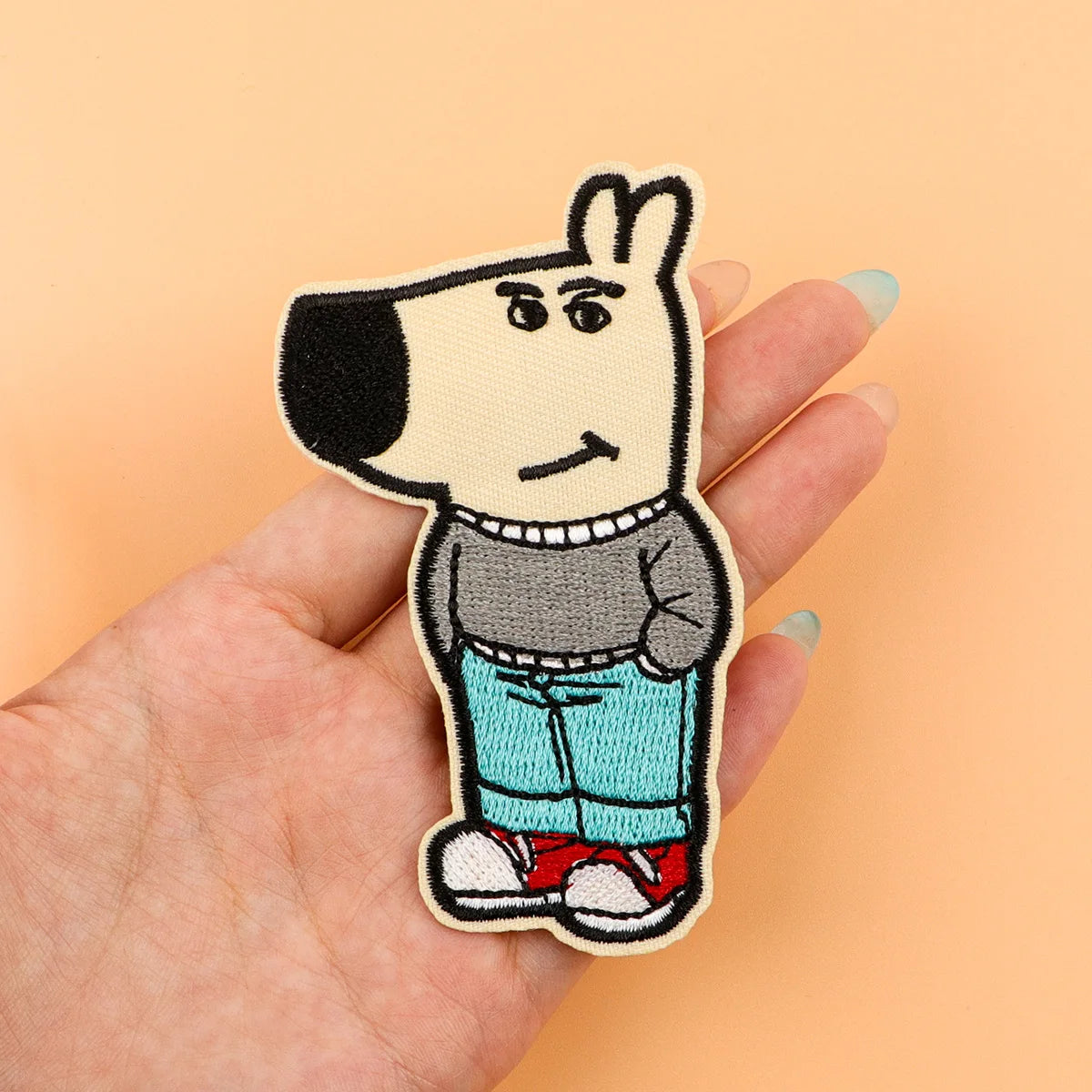 Cool Dog Embroidery Patch Funny Animal Iron On Patches For Clothing Thermoadhesive Patches On Clothes DIY Sew Badges