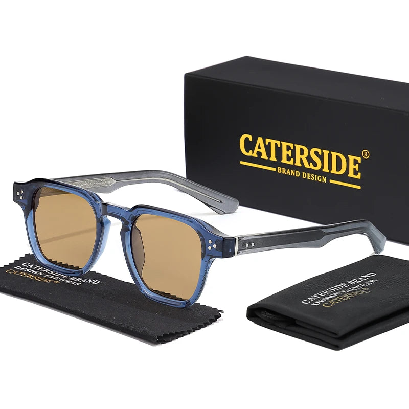 CATERSIDE Fashion Trend Square Men Sunglasses Women Core Insert Temple Luxury Brand Sun Glasses Travel Beach Party Festiva Gifts