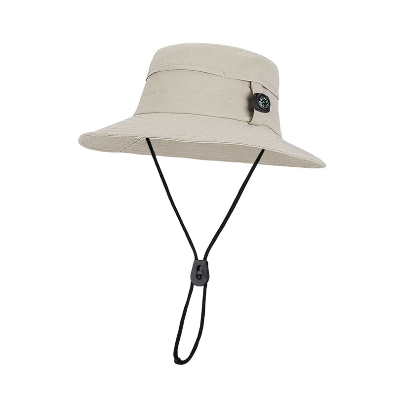 6143-New spring and summer women's outdoor fisherman hats,men's fishing and mountain climbingcompasshats,quick-dryingwide-brimme