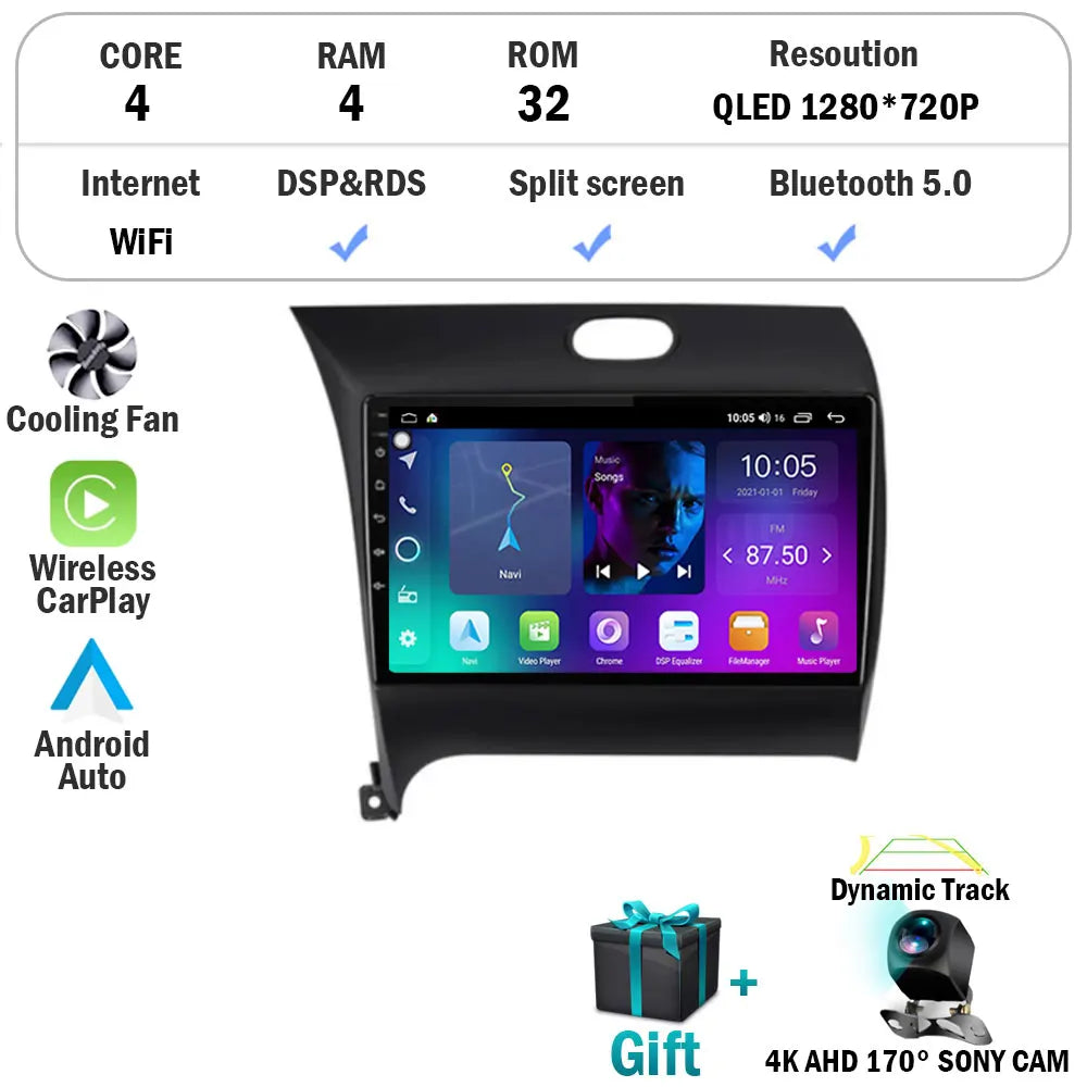 Android 15 Radio Carplay For Kia Cerato 3 K3 Forte 2013 2014 2015 2016 2017 2018 Auto Stereo Multimedia Player GPS Navigation