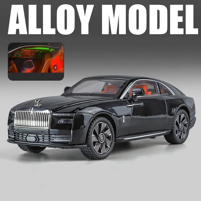 1:24 Rolls Royce Spectre Dawn Alloy Street Cars Model Door Opened Sound Light Pull Back Front Wheel Steering Vehices Adult Gifts