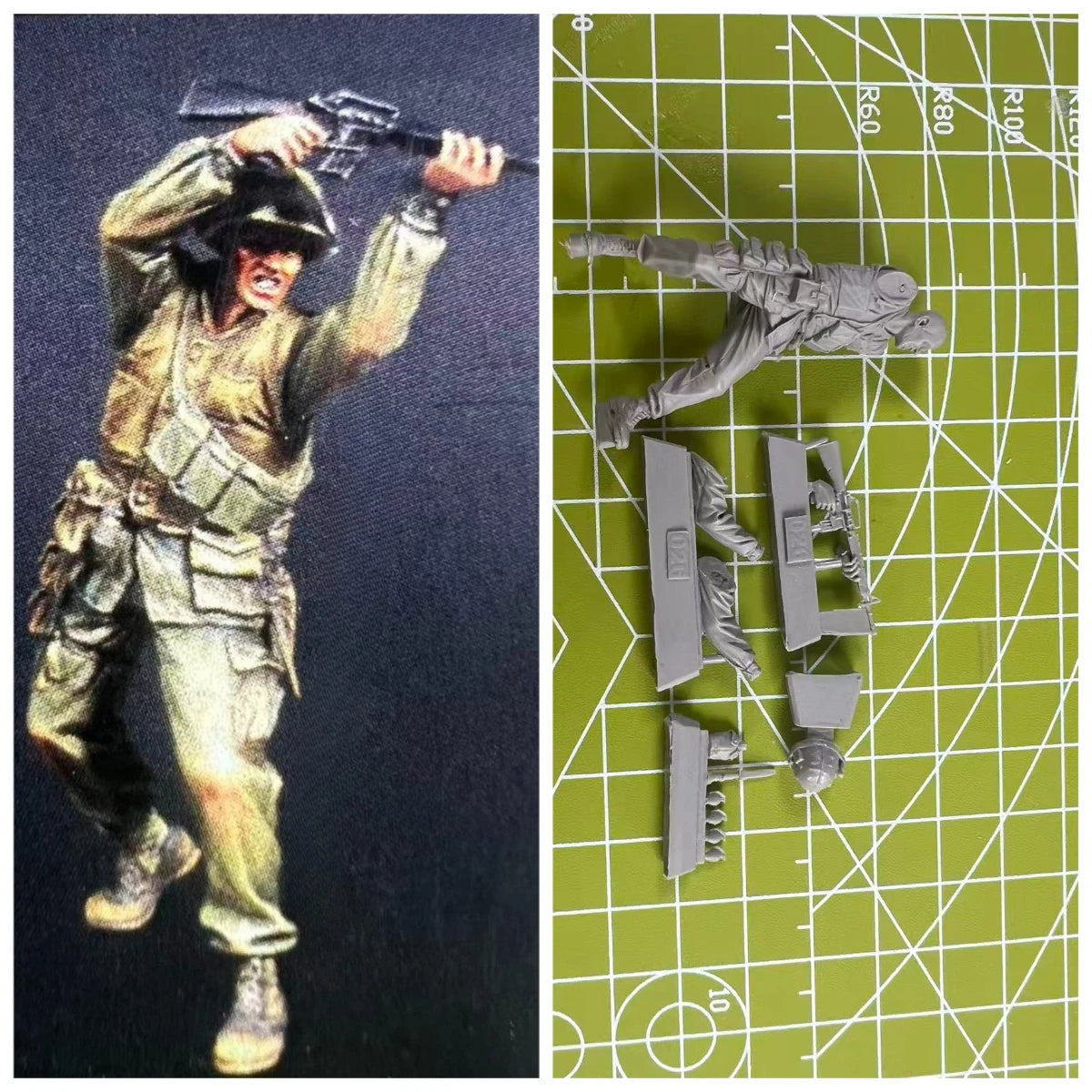 1/35 Cast Resin Model Vietnam War Soldier 1-person Scene Model Toy Unpainted