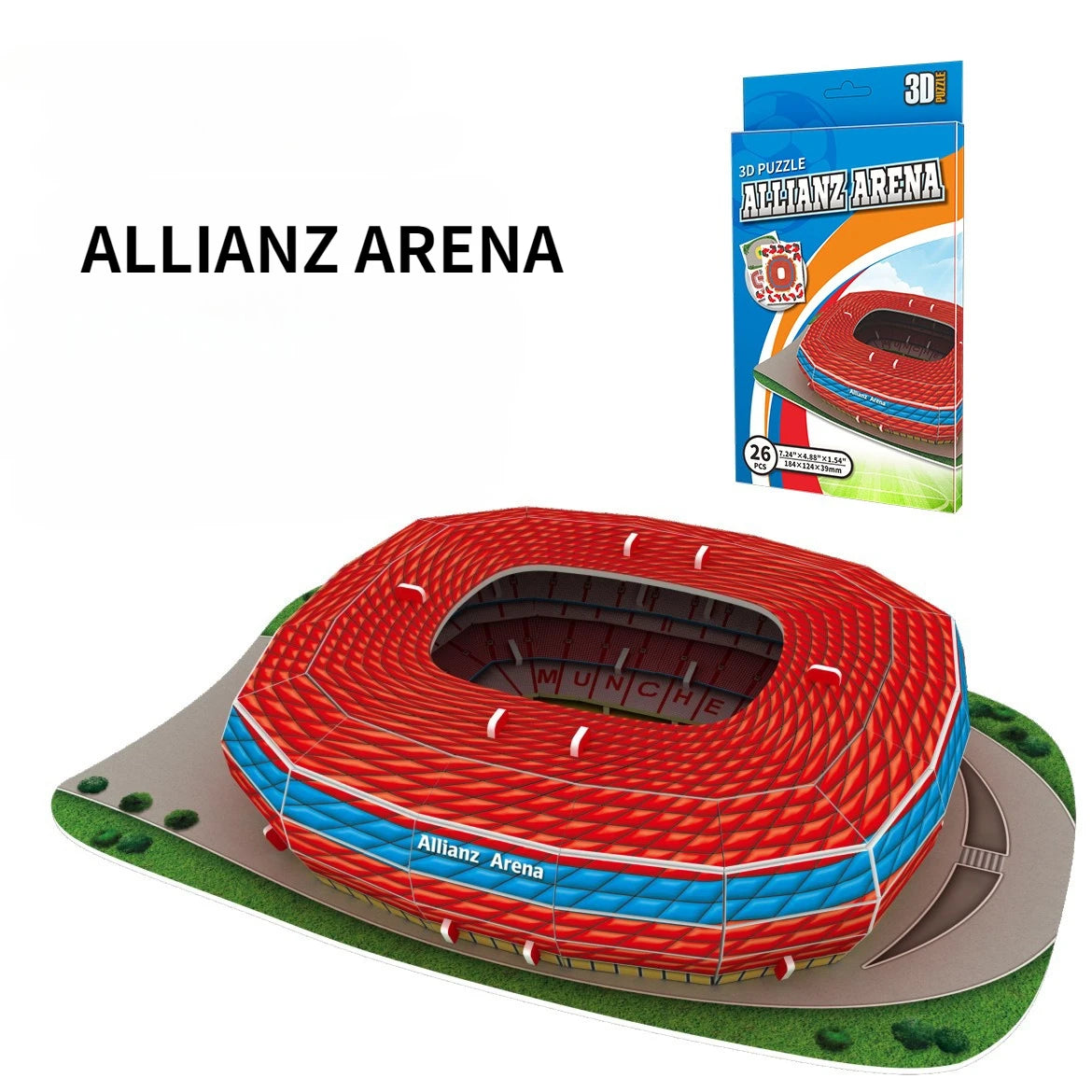 3D Stadium Puzzle Bernabeu Camp Nou Anfield Stadium  League Football Stadium Model, Famous Buildings Children's 3d Puzzle Toys