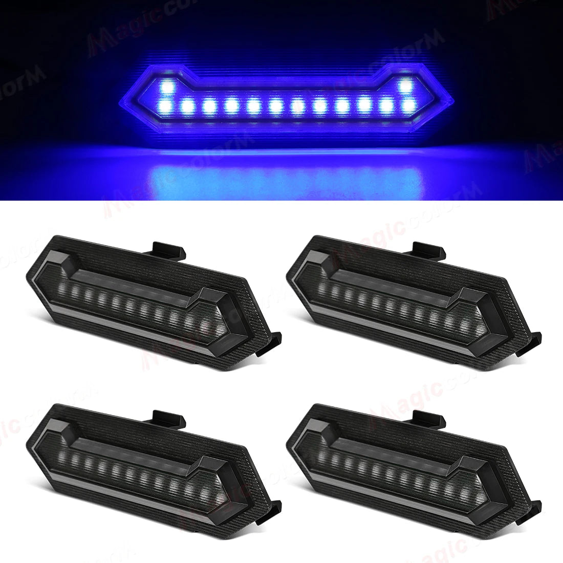 4PCS Grille Lights For Toyota Tacoma TRD Sport 2024 2025 Front Grill Car LED White Amber Blue Red Warning Daylights DRL 12V