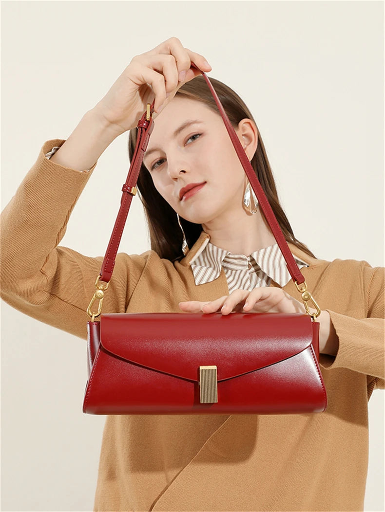 Burminsa Leather Underarm Shoulder Bags Women Luxury Design Crossbody Purse