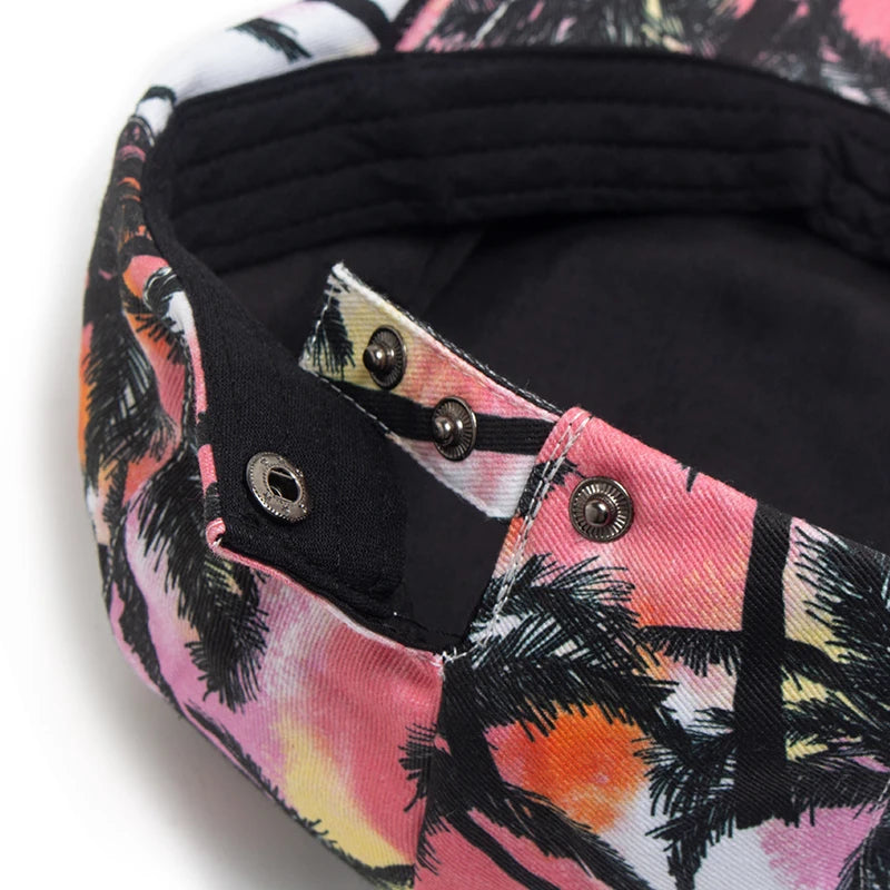 Vacation Style Men Women Beret Summer Fashion Print Cotton Soft Top Beach Visor Hat Casual Painter Berets Unisex Adjustable
