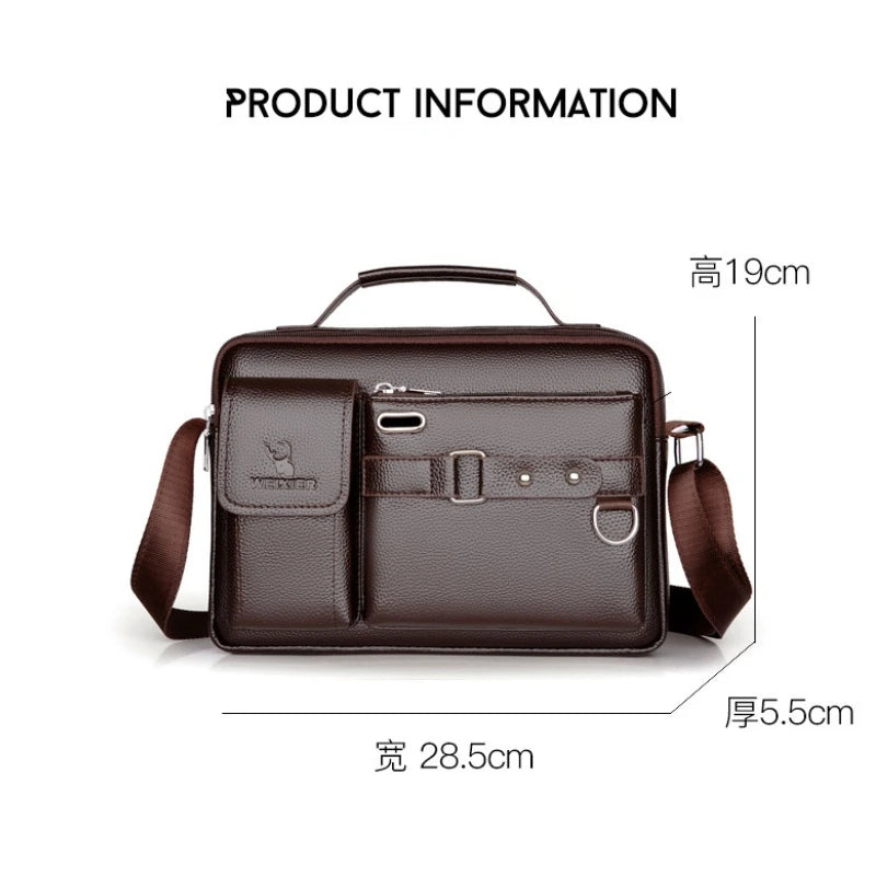 Men Shoulder Bag Pu Leather Business Messenger Crossbody Bags Designer Handbag