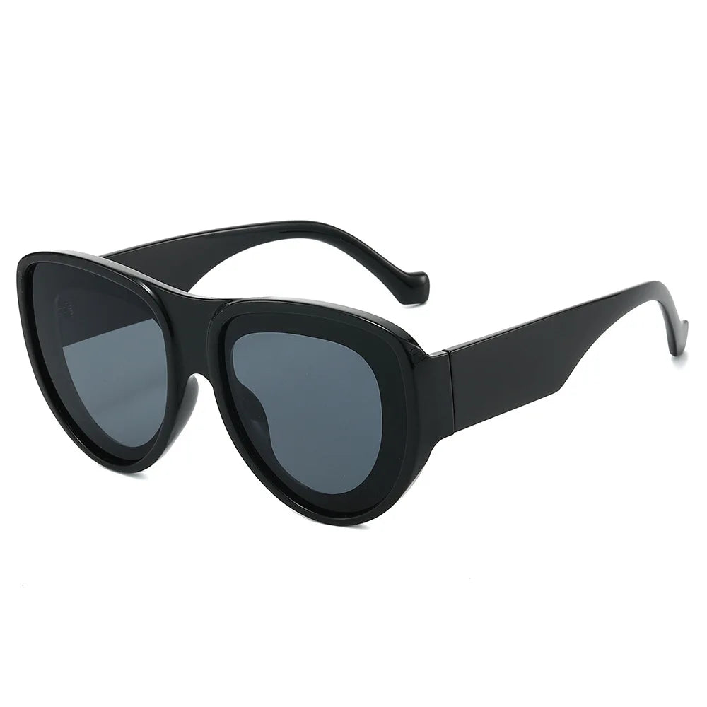 JNPCXI New Oversized Pilot Sunglasses Women Retro Gradient Mirror Shades UV400 Fashion Men Trending Punk Blue Pink Sun Glasses