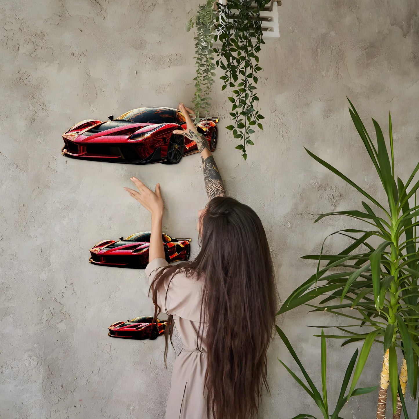 Cool Car Wooden Jigsaw Puzzle - Christmas And Halloween Gift - Home Decorative Painting - Toy Suitable For 3 Years Old And Above
