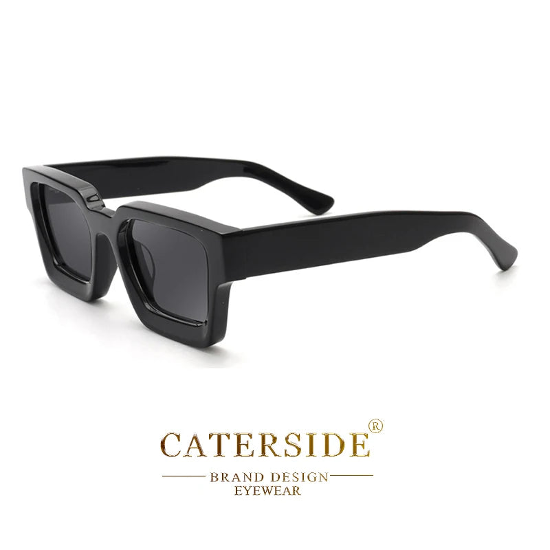 CATERSIDE Retro Acetate Sunglasses Men Polarized Square High Quality Sun Glasses Women Driving Punk Party Vintage Eyewear UV400