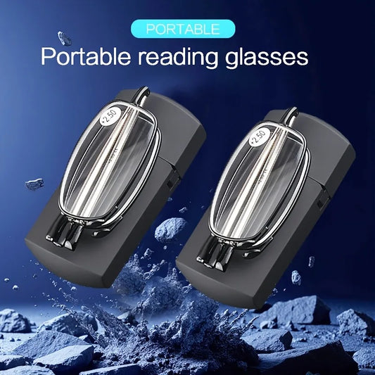 2 Pairs Reading Glasses with Metallic Frames Ultra Light Foldable+1.00 to +4.00 for Office Everyday Use Ideal Gift for Seniors
