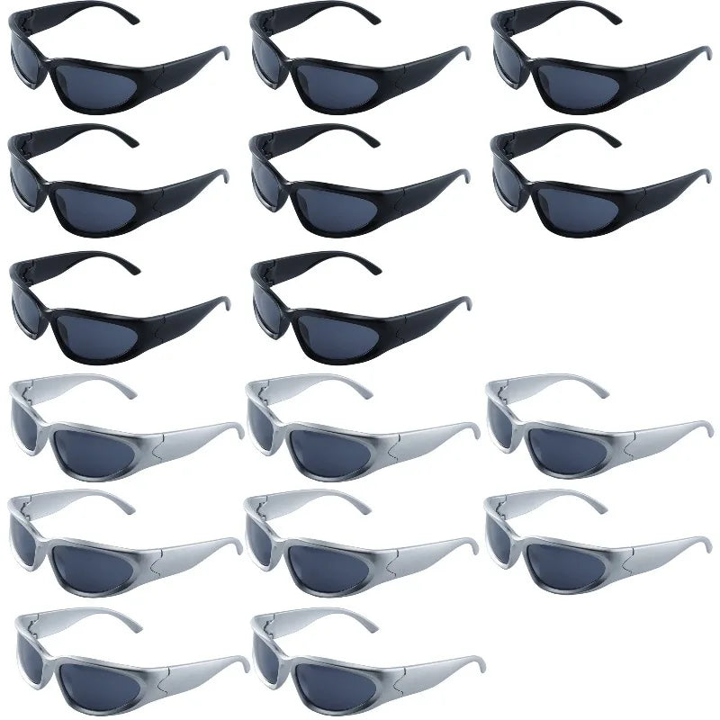 16 pack Y2K punk style surround style men's personalized fashionable glasses suitable for daily club gatherings