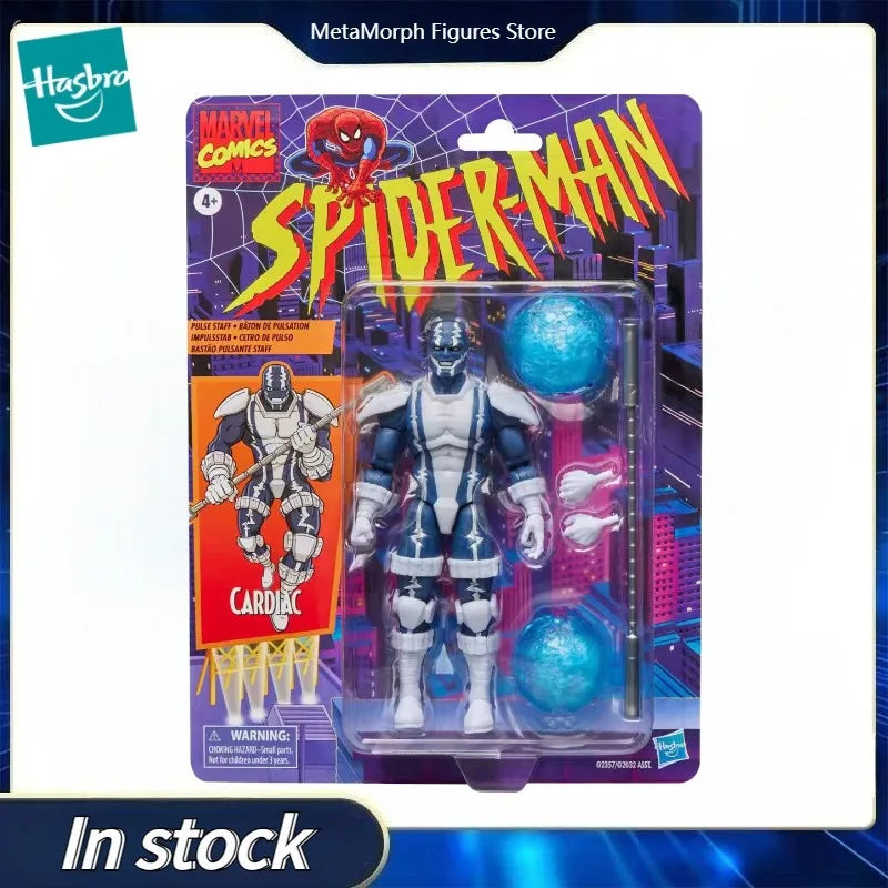 Original Hasbro Marvel Legends Series Retro Cardiac (Spider-Man) Anime Figure Toy Collection Gift