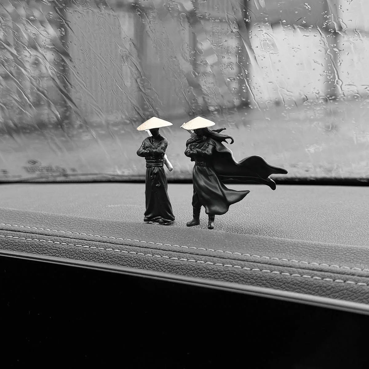 Swordsman Statue Car Dashboard Decoration Chinese Style Retro Mininature Figures