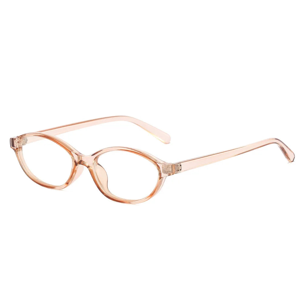 JNPCXI New Vintage Oval Glasses Frame Women Fashion Jelly Tea Clear Anti-Blu-Ray Lens Eyewear Men Optical Frame
