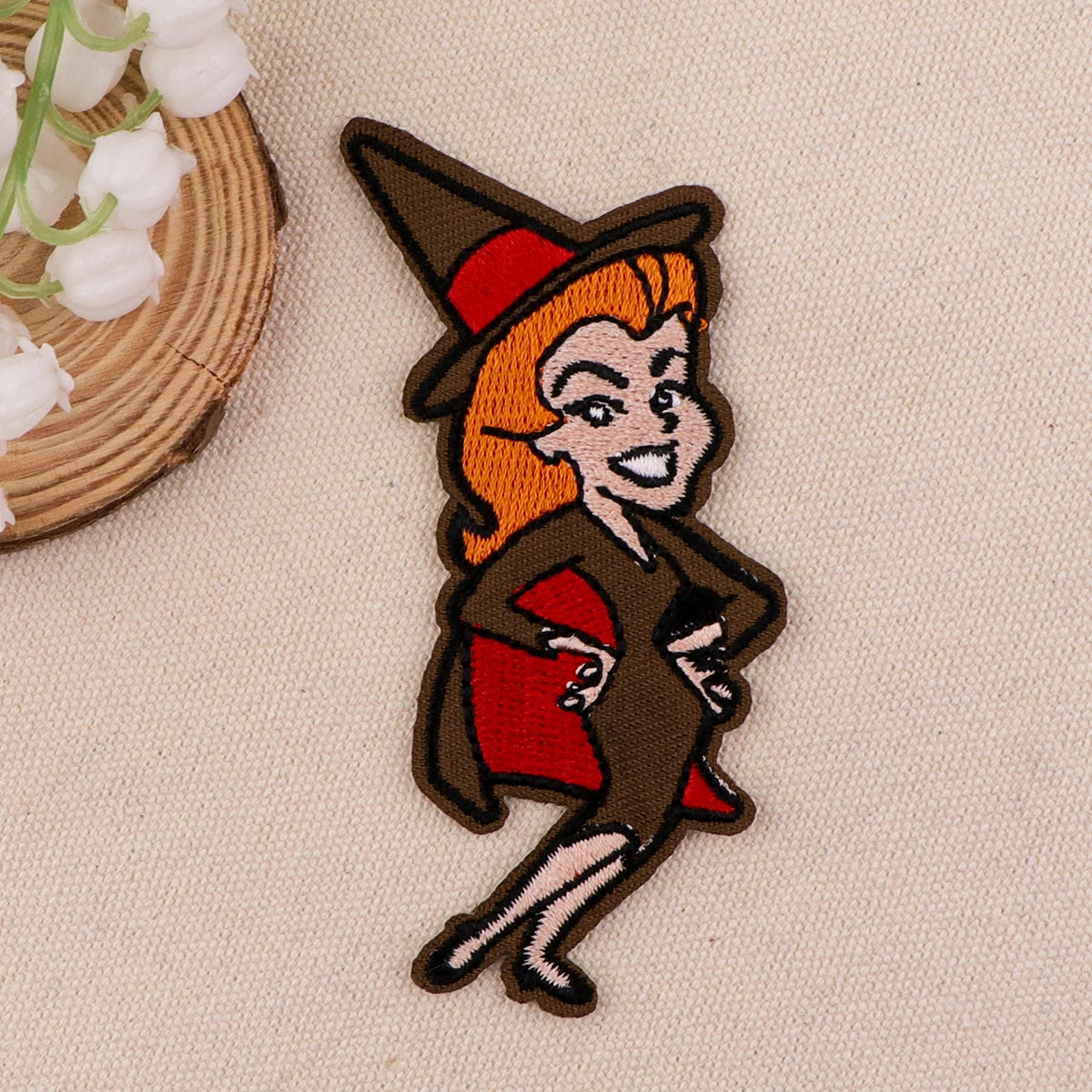 Funny Witch Embroidery Patch Halloween Iron On Patches For Clothing Thermoadhesive Patches On Clothes DIY Sew Badges