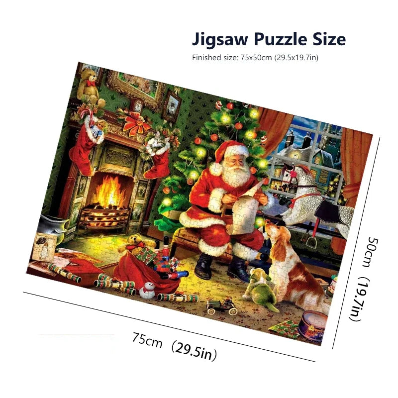 2024 Christmas 1000pieces Paper Jigsaw Puzzle Adult Jigsaw Family Gam Perfect for Festival 14+y Stress GameEducational Toys