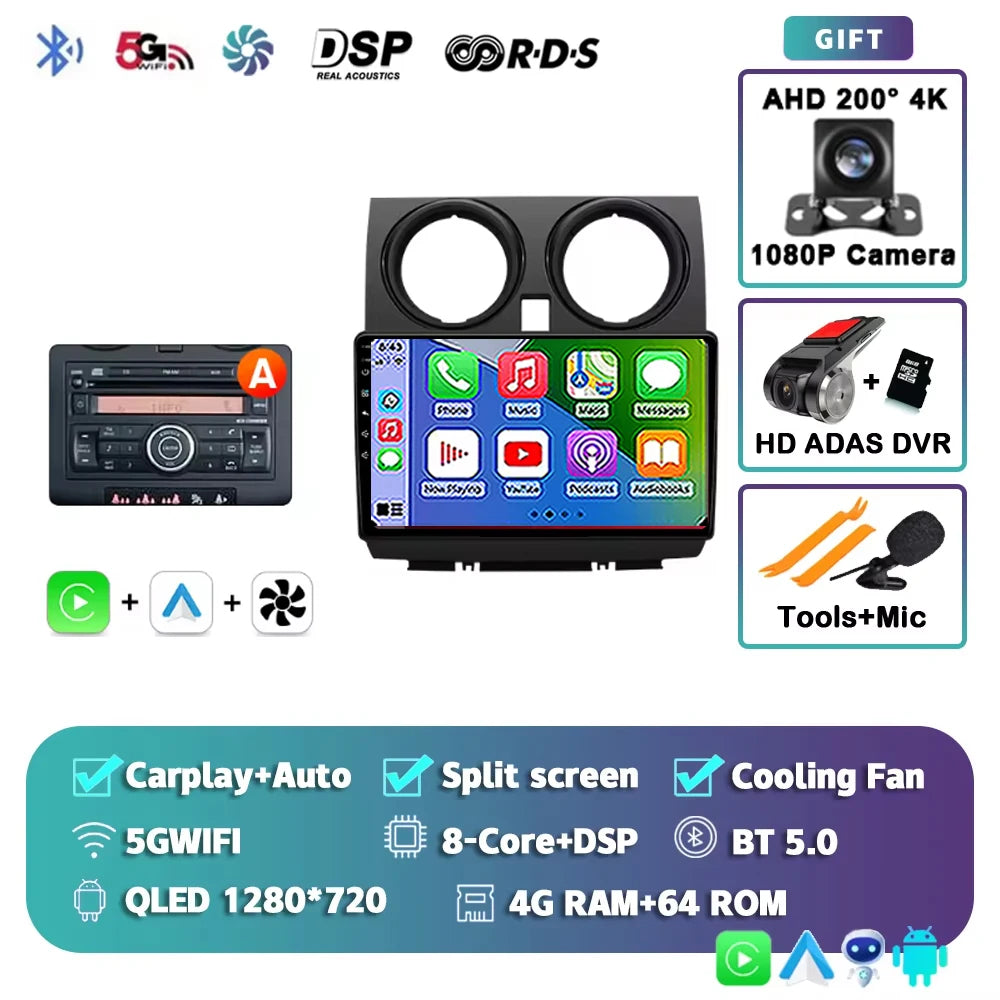 Android 15 Car Radio For Nissan Qashqai J10 2005 2006 2008 2010 2012 2014 2015 Wireless Android Auto Carplay Multimedia Player 2