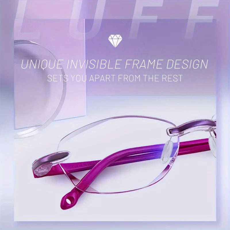3pcs of Frameless Blue Light Blocking Presbyopia Glasses, Fashionable and High-quality Women's/men's Presbyopia Glasses