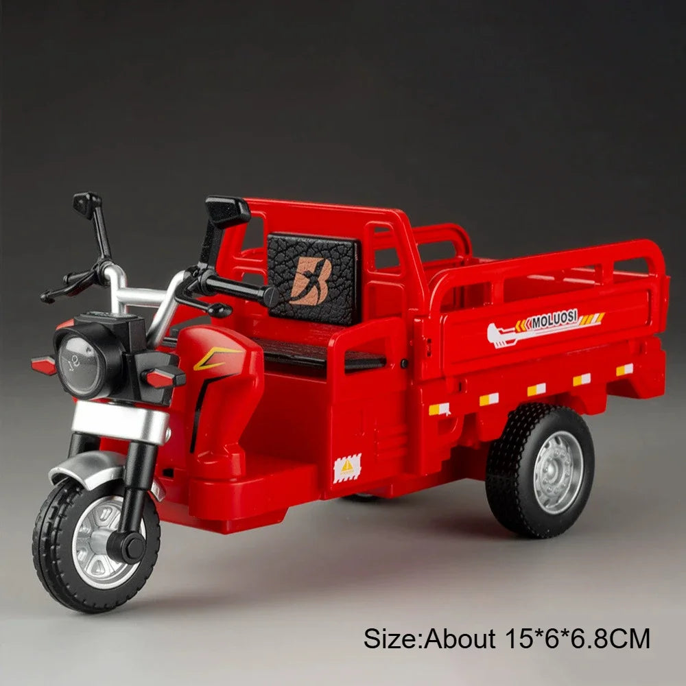 1:15 Alloy Tricycle Models Diecast Cars Toys Wheels Turned Baffle Can Lowered Rear Wheel Return Force Motorcycle for Friend Gift