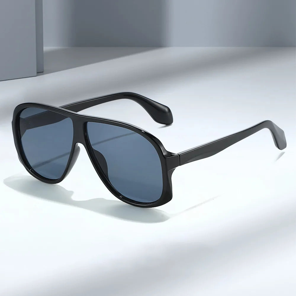 JNPCXI Retro Double Bridges Men Pilot Sunglasses Fashion Tea Rivets Decoration Shades UV400 Women Trending Sun Glasses