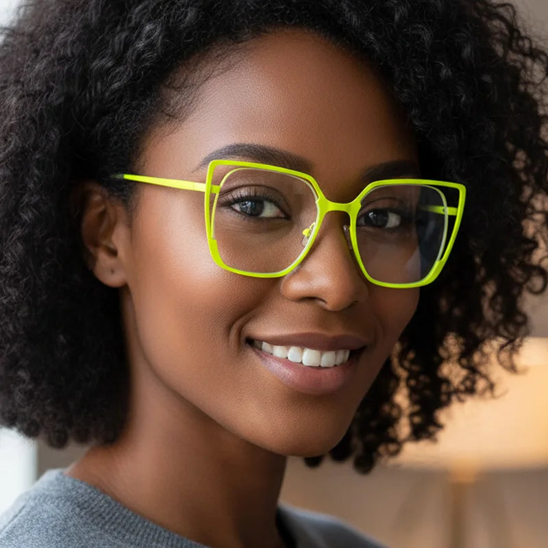 JNPCXI New Square Hollow Out Large Frame Flat Mirror 2026 New Anti Blue Light Fashion Glasses Frame
