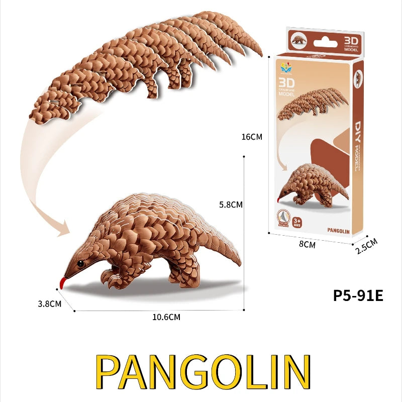 Cartoon paper 3d three-dimensional puzzle toy children's animal world kindergarten handmade educational DIY model ornament