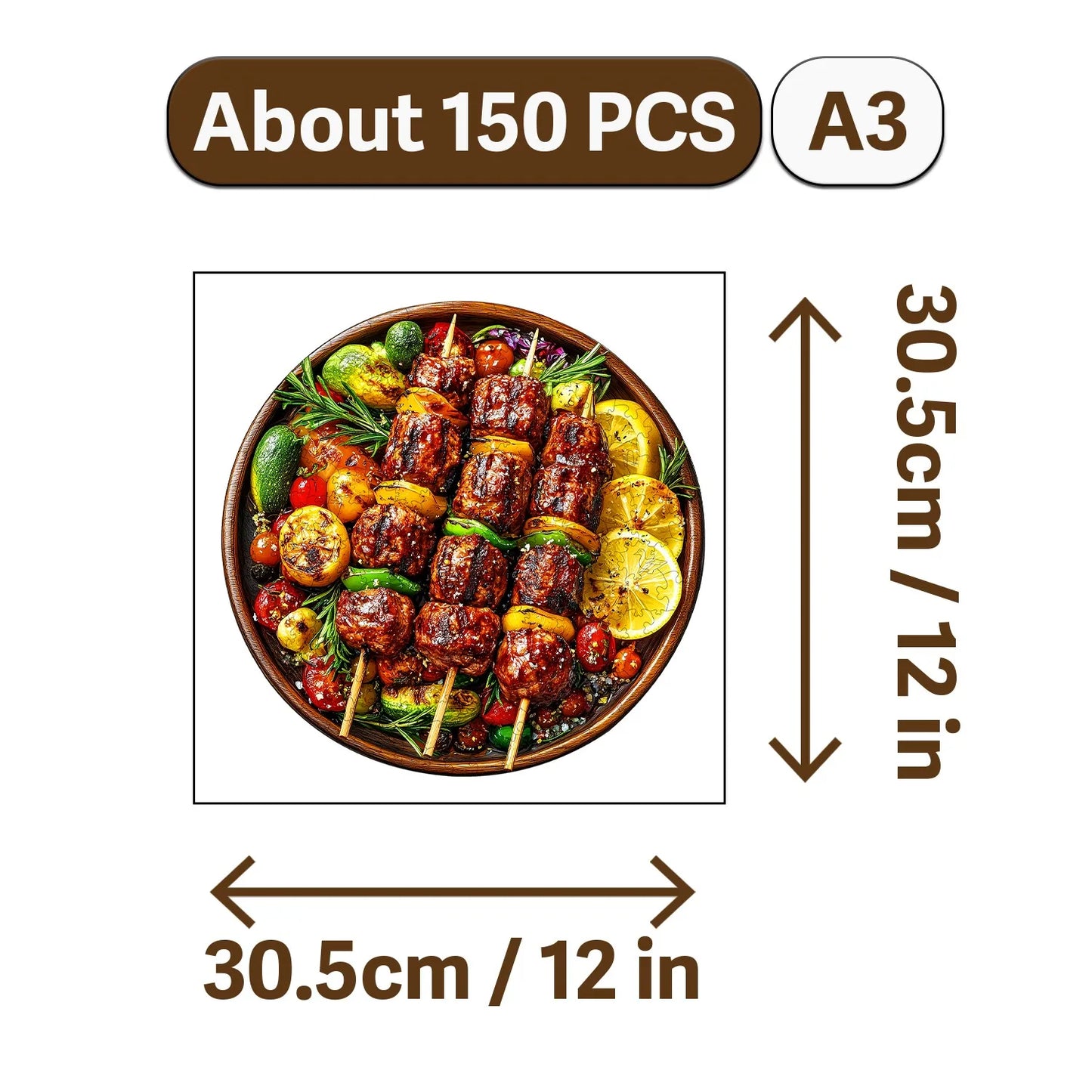 Gourmet Feast Theme Wooden Jigsaw Puzzle Wood Home Decor Painting Christmas and Halloween Gift Toy For Teen And Kid