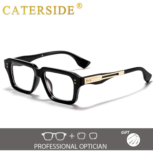 CATERSIDE Men Square Prescription Glasses Refractive Index 1.56 Anti Blue Light Women Optical Glasses Customized Reading Glasses